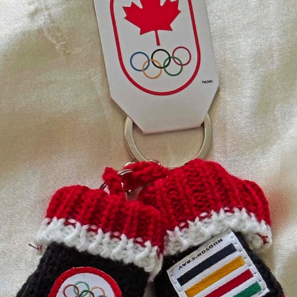 OLYMPICS OFFICIAL KEY CHAIN, ADORABLE MINIATURE MITTENS, ADULT DESIGN, 2012 CDN - Picture 3 of 4